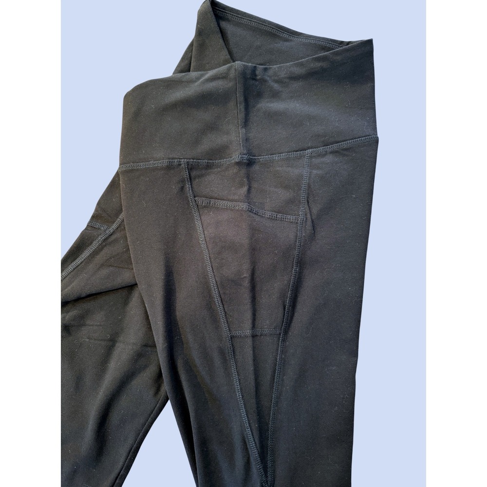 Jockey Leggings Women XL Black High Waisted Activewear Cropped with Pockets - Picture 3 of 6